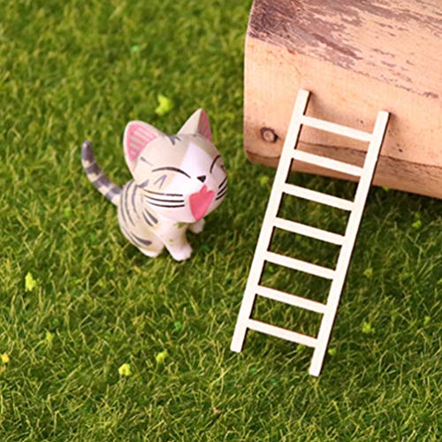 DOITOOL 20pcs Miniature Ladder Mini Wood Doll House Ladder Fairy Garden Accessories Micro Landscape Accessories for DIY Dollhouse Décor - Image 3
