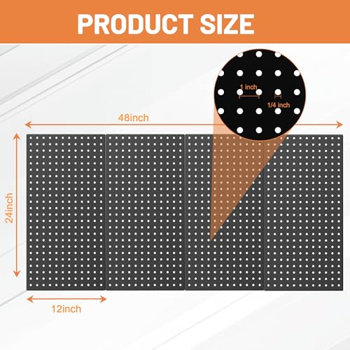4-Pack-Metal-Peg-Board-Panels-with-Hooks-Pegboard-Wall-Tool-Organizer-for-Garage-84pcs-Peg-Board-with-Accessories-24X12