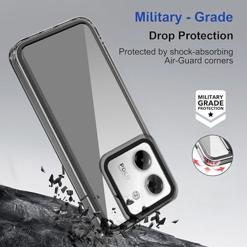 Image of Zapcase Back Case Cover for Poco M7 Pro 5G | Compatible for Poco M7 Pro 5G Back Cover | Case Cover with Camera Protection | (TPU + PC | Translucent Black)