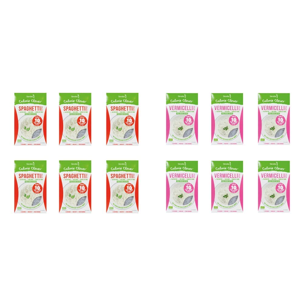 6x Slendier Bio Konjac Espagueti 400g & 6x Bio Konjac Cabello de ángel 400g