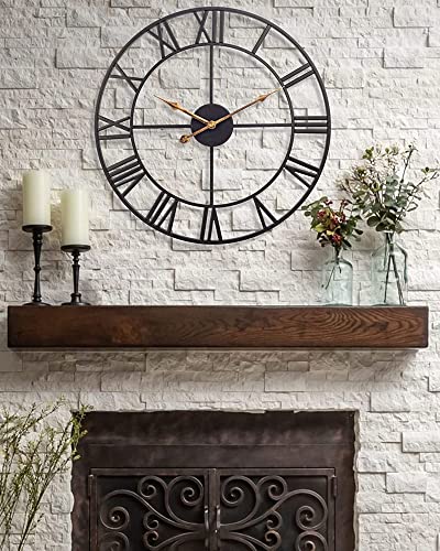 18 Inch Large Wall Clock, Silent Non Ticking Battery Operated Wall Clock, Modem Farmhouse Black Metal Decor Wall Clock For Living Room, Home Office, Kitchen, Patio, Indoor, Outdoor #TOP3