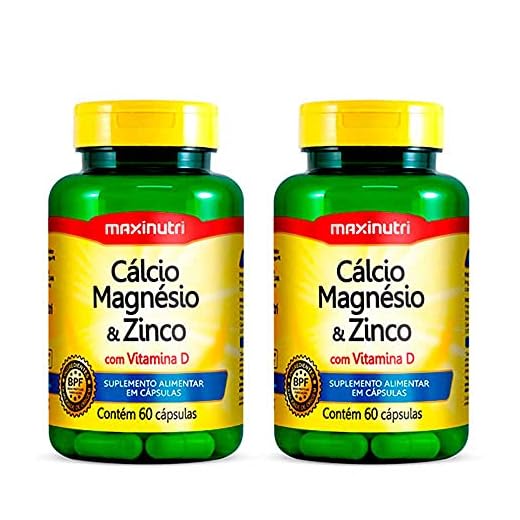 Kit 2 Cálcio Magnésio Zinco Vitamina D Reposição e fixação de Cálcio no Organismo 60 Cápsulas