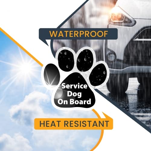 Image of Magnet Me Up Service Dog Pawprint Car Magnet, Made in USA | Heavy duty magnetic decal for car, truck, SUV or fridge, full color UV printed