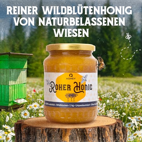 Q Honey – Wildblüten Honig vom Imker, geprüfte Qualität & International Anerkannt 2025, 1 kg