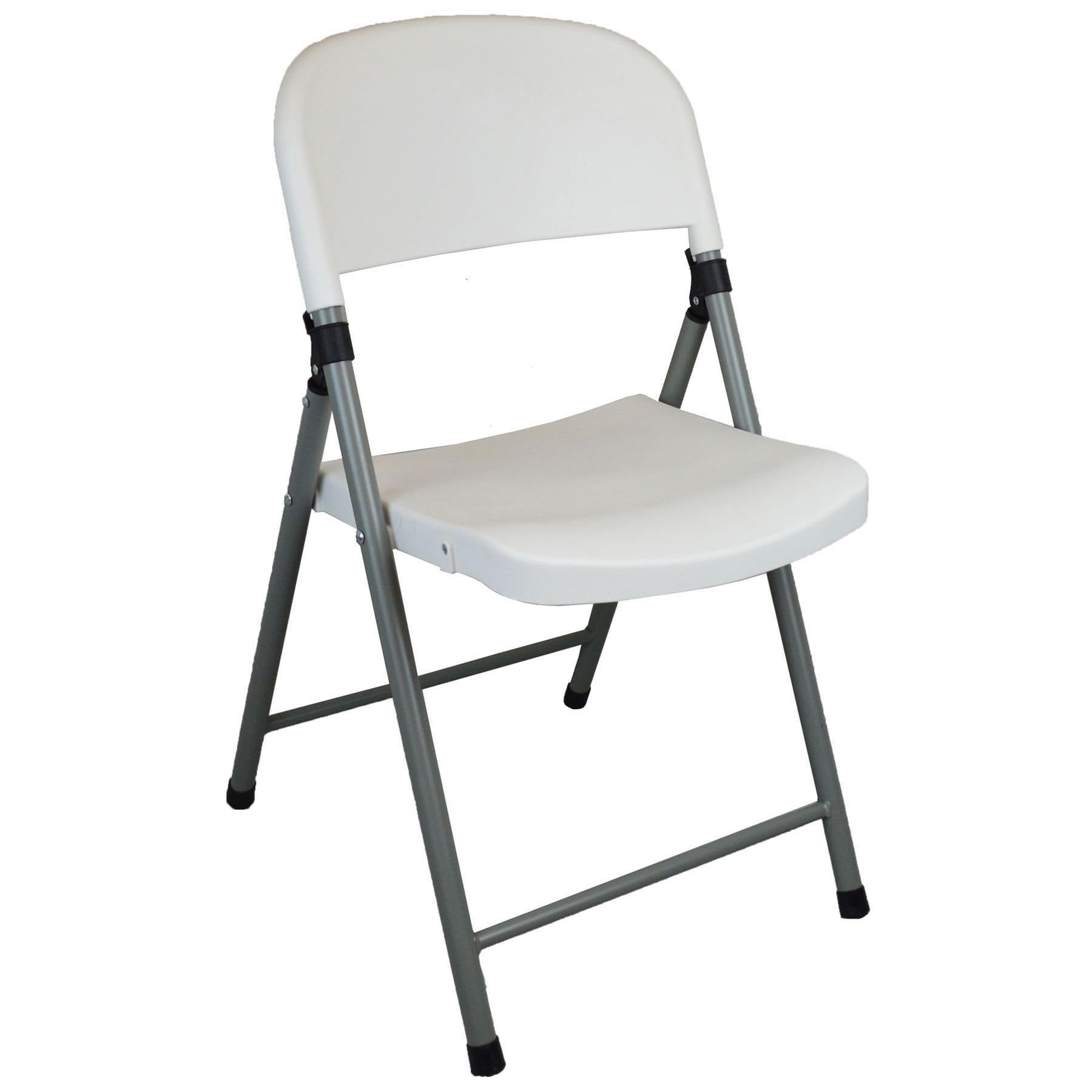 Harbour Housewares White Folding Trestle Chair - Heavy Duty Outdoor Picnic Events Seating Furniture