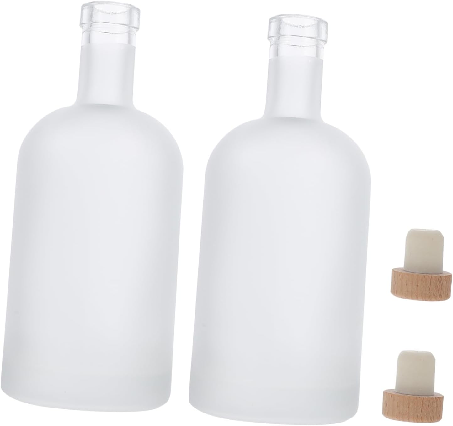 Zerodeko 2Pcs Frosted Glass Wine Bottles Airtight DIY Fruit Drink Bottles for Home Use for Parties and Beverages