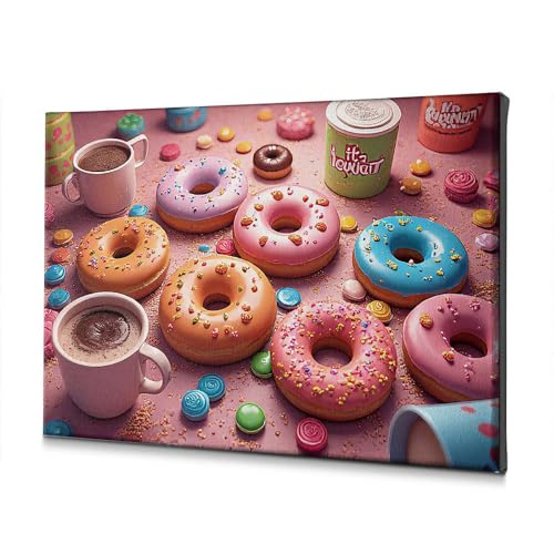 Décoration murale beignets et café affiche 30x40cm pour la salle à manger