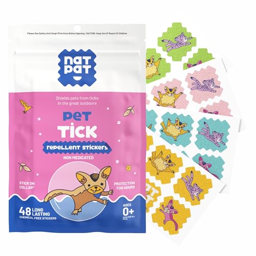NATPAT Outdoor Pet Patches for Dogs & Cats | Plant Based Essential Oils | Safe for Pets | Non-Toxic Easy to Apply - 48 Patches - Locket Sold Separately