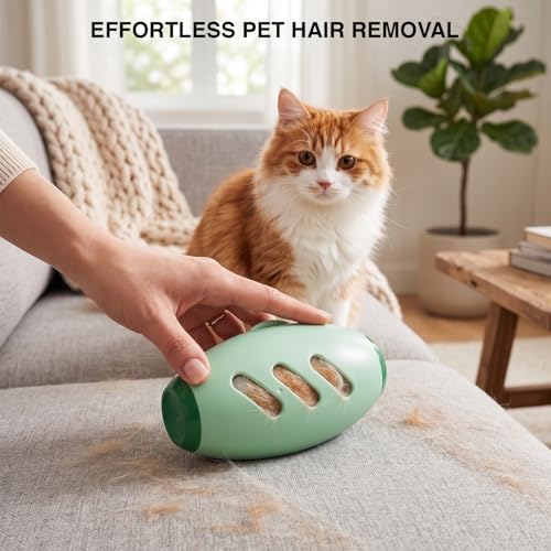 Image of Portable Lint Roller for Pet Hair - Reusable Dog & Cat Fur Remover, Compact Travel-Friendly Hair Remover for Clothes, Furniture & Car Interiors