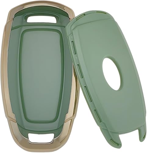 Vista 4 de Funda para llavero de TPU compatible con Hyundai Palisade 2020-2023 Elantra 2020 2021 2022 (5 botones de arranque sin llave) (negro/verde)