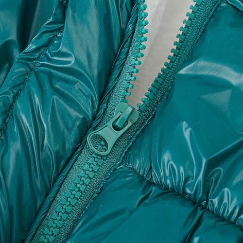 Image of Teen Kids Leather Puffer Jackets Winter Waterproof Fleece Lined Down Coats Boys Girls Padded Warm Quilted Outwear