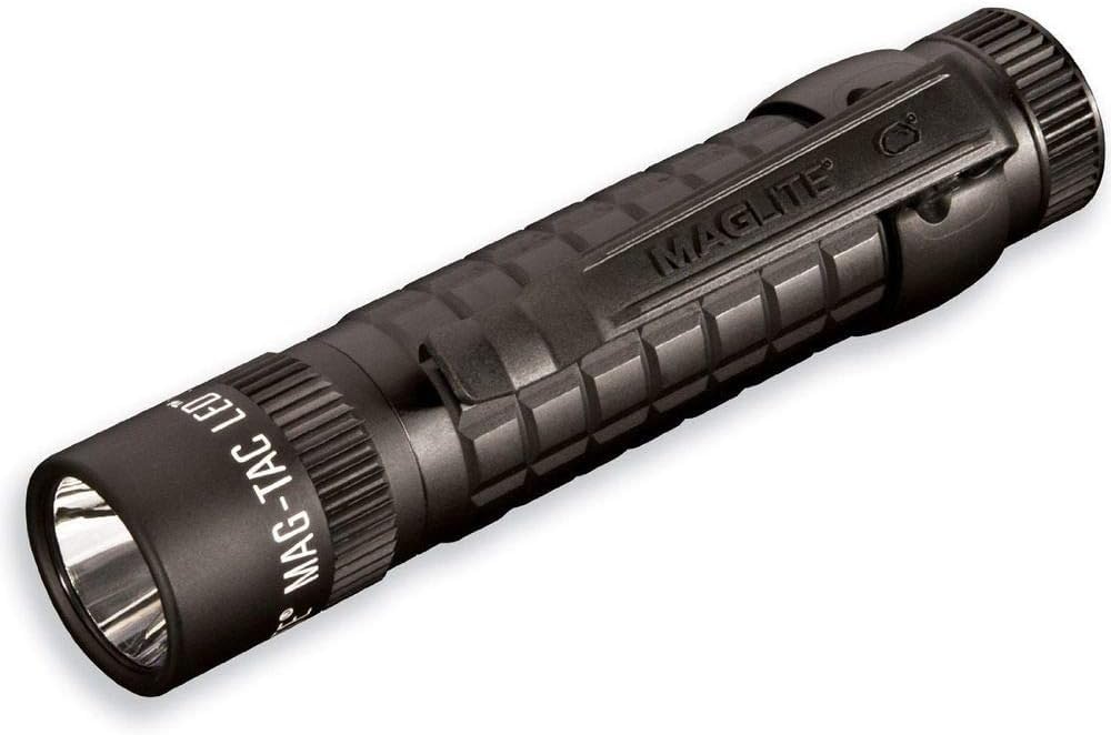 Maglite MAG-TAC Rechargeable LED Flashlight – Plain Head, High-Performance Tactical Light – Black