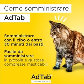 AdTab Compresse Masticabili per gatti da 2,0-8,0 Kg - 3 compresse