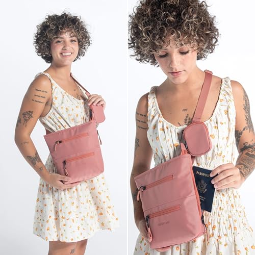 Image of Sherpani Sadie, Nylon Crossbody Bag, Lightweight Shoulder Bag, Travel Cross Body, Crossbody Purse, RFID Protection, Removable Coin Purse, Travel Gift (Desert)
