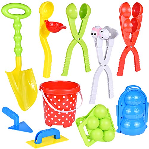 FUN LITTLE TOYS 11Pcs Snowball Maker Tools with Handle for Kids and Adults