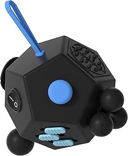 Fidget Dodecagon –12-Side Fidget Toys Cube Relieves Stress and Anxiety Anti Depression Travel Toy Easter Basket Stuffers Gifts for Children and Adults（A5 Black）