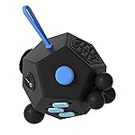 Fidget Dodecagon -12-Side Fidget Toys Cube Relieves Stress and Anxiety Anti Depression Travel Toy Christmas Stocking Stuffers Gifts for Children and AdultsA5 Black