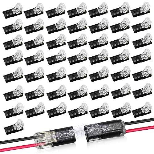 Connecteur double fil bande LED 2 broches lot de 50 raccordements basse tension rapide