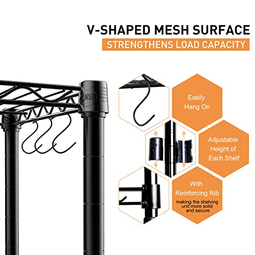 Storage Shelves, 4 Tier Shelf Adjustable Wire Shelving Unit, Sturdy Steel Metal Shelves Heavy Duty Shelving Units And Storage With Casters For Garage, Kitchen, Living Room, Bathroom, 36L X 14W X 47H #TOP4