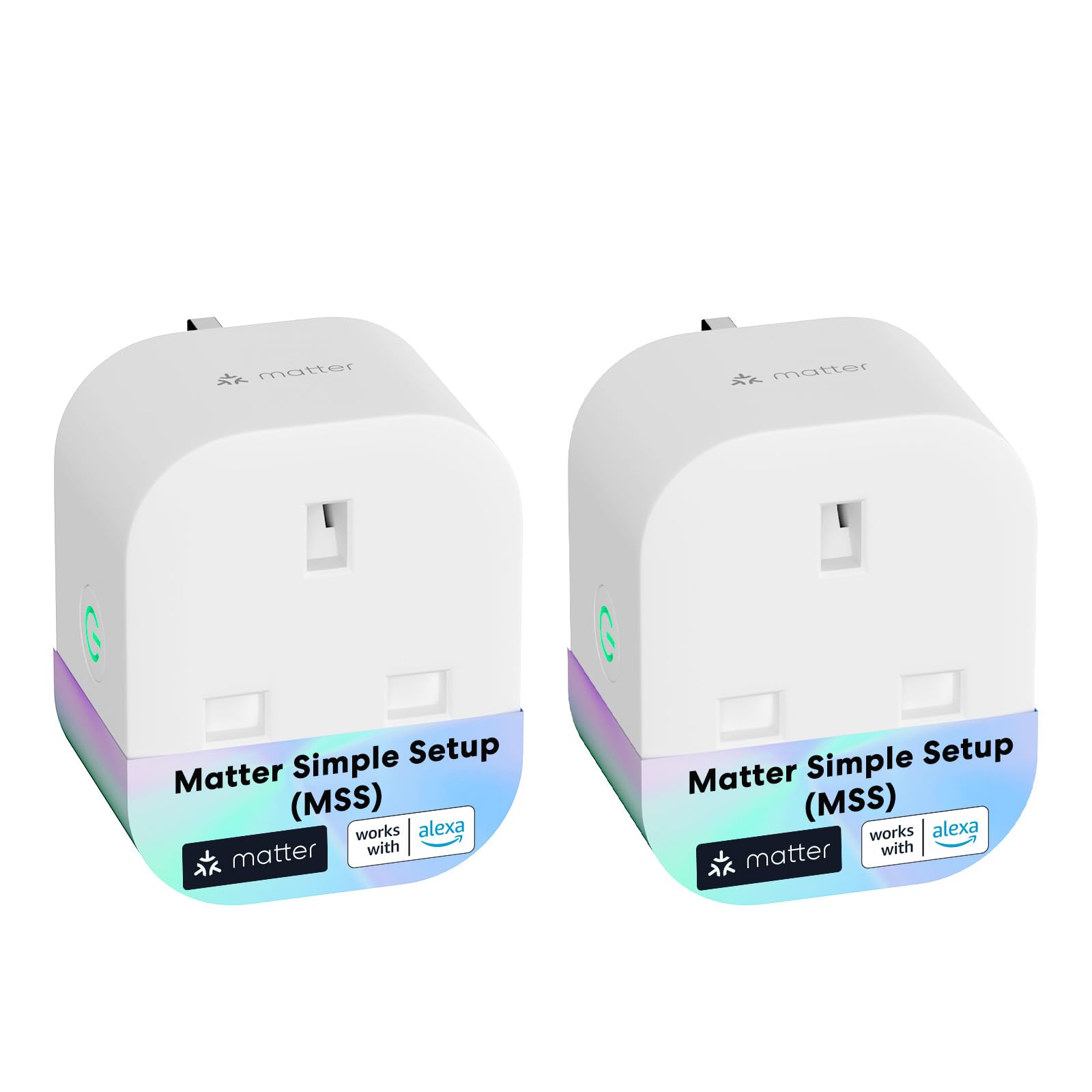 Meross Matter Smart Plug with Energy Monitoring, Mini WiFi Plug with Matter Simple Setup(MSS) Feature, Works with Apple HomeKit, Alexa, Google Home, SmartThings, Remote Voice Control, 13A, 2 Packs