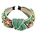 QTMY Rhinestone Crystal Wide Headbands Knot Turban Fashion Vintage Hairband Elastic Hair Hoops Hair Accessories for Women Girls,Green
