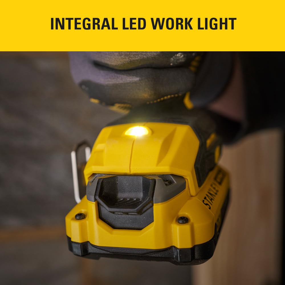 STANLEY Wiertarka udarowa BRUSHLESS V20 Li-Ion 18V do użytku profesjonalnego do utrzymania stabilnego i praktycznego połączenia z pomiarem lub specyfikacją 20L