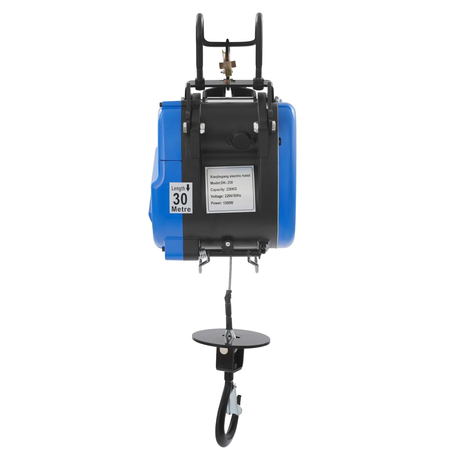 Elektrische Seilwinde 250kg Seilzug Motorwinde 1500W Seilhebezug Hebezug 19m/min Flaschenzug Kettenzug mit Drahtlose Fernbedienung