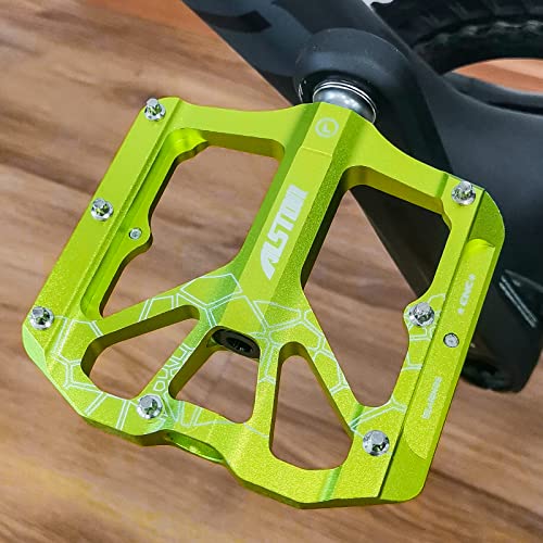 Alston Mountain Bike Pedals 3 Sealed Bearing Colorful Machined Cycling Ultra Strong Spindle Alloy Non-Slip Lightweight Pedal For Mtb And Road Bike 9/16" #TOP4