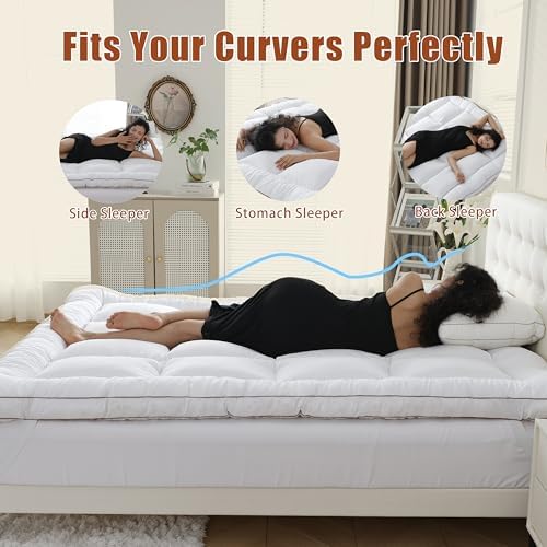 WhatsBedding 3 Inch Memory Foam Mattress Topper (Queen, 60x80), 1700 GSM — view 4