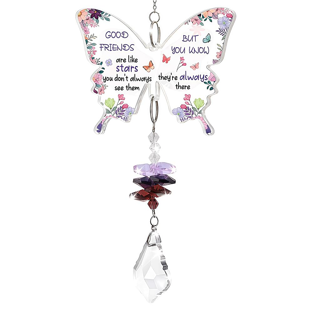 Crystal Suncatcher Perfect presents for women,QIANSSE for birthday anniversary graduation Meaningful friendship and friend gifts for best friend