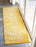 Rugs.com Arlington Collection Rug – 6 Ft Runner Yellow Medium-Pile Rug Perfect for Hallways, Entryways