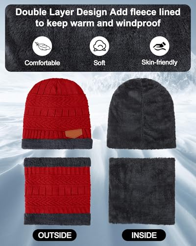 Image of Toulite 45 Pieces Kids Hat Glove Scarf Winter Sets Toddler Fleece Lining Warm Beanie Hat Mitten Neck Warmer for Boys Girls