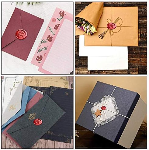 DECARETA 200 Pieces Sealing Wax Beads Red Wax Seal Beads Kit with 2 Tea Candles and 1 Wax Melting Spoon for Envelope Wax Stamp Sealing