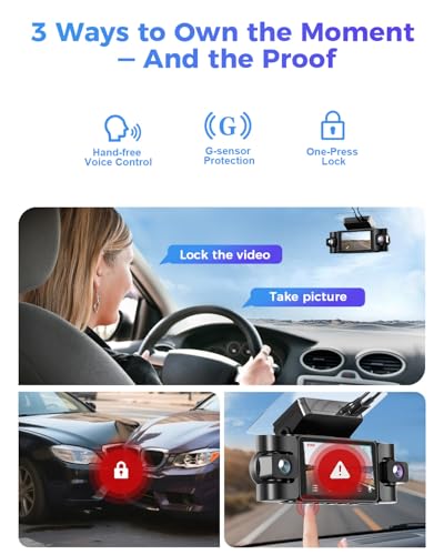 Image of 4K 360 Dash Cam, 4-Channel Car Camera Front and Rear Cabin & Sides with GPS, WiFi, Night Vision, 24H Parking Mode, Anti Vandalism for Truckers, Uber, Lyft, Rideshare & Delivery Drivers