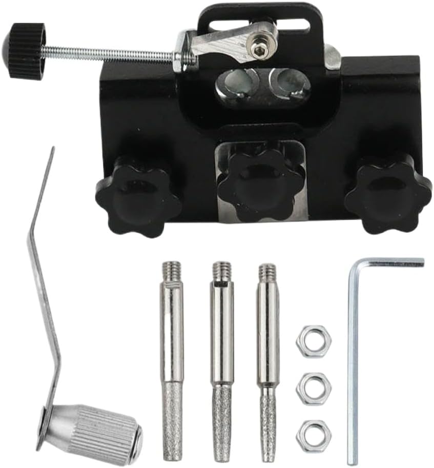 Handheld Portable Chainsaw Sharpener with Grinding Jig – Manual Hand-Cranked Chain Grinder Tool for Standard Chainsaw Chains(Black)