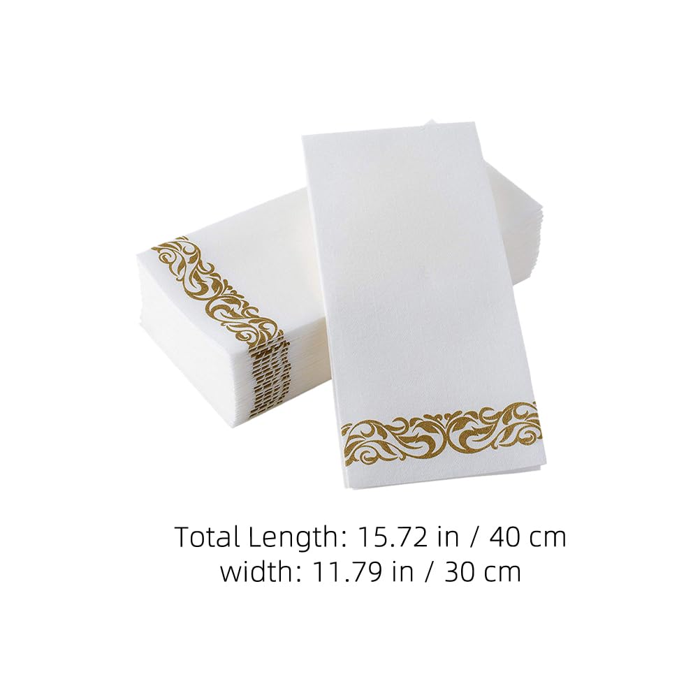 PLAFOPE 75 servilletas desechables: elegantes servilletas de papel de seda con estampado de 6 pliegues de 40 x 30 cm, ideales para bodas, cumpleaños y cenas formales.