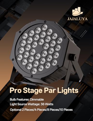 Image of LED Par Lights 36 LED Stage Lights 7 Modes RGB DJ Lights with Sound Activated Remote and DMX Control DJ Uplighting for Birthday Party Events Wedding Christmas Stage Lighting (8 Packs)