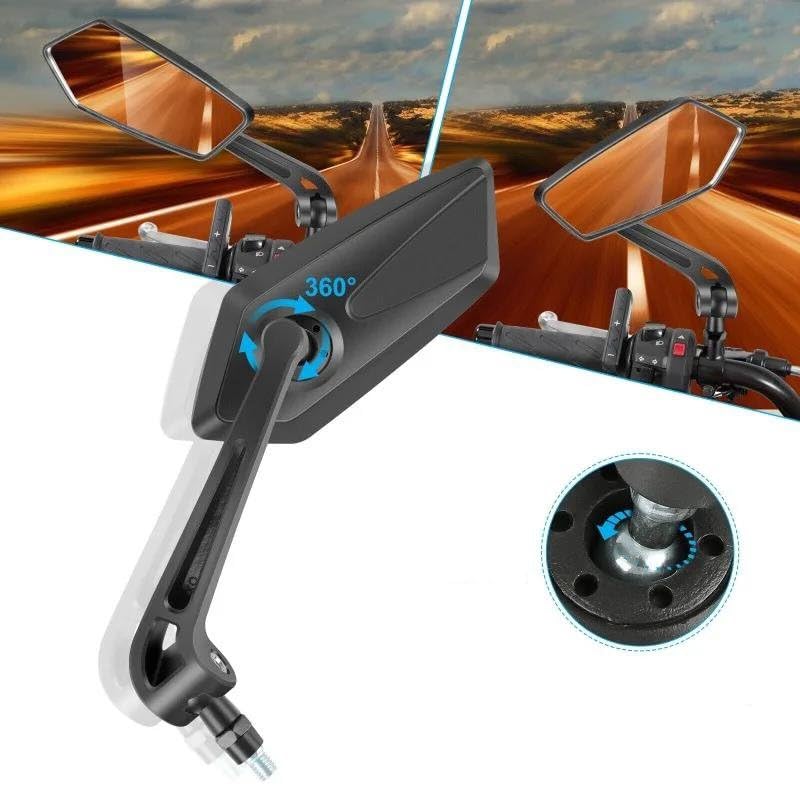 Rétroviseurs moto universels ABS pour éliminer les angles morts - 2