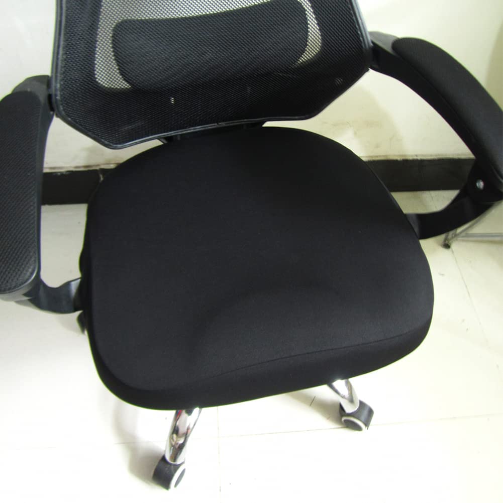 2 Pièces Housse De Chaise De Bureau Extensible Noire - Protection Anti-Poussière