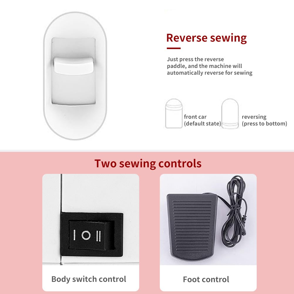 728 Machine à Coudre éLectrique Pour DéButants, Portable, 14 Points DifféRents, Avec Table D’Extension Amovible Et Kit Accessoires, Facile Pour DéButants Electrique Portable, Maison