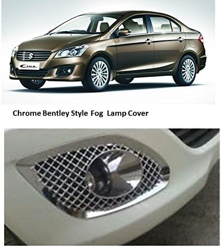 AutoPop Bentley_FLC_CIAZ Bentley Type Fog Lamp Cover for Maruti Suzuki Ciaz, Chrome - Set of 2