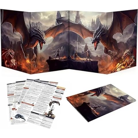 Haxtec DND DM Screen, Dungeons and Dragons Master Screen for Board Games Masters, TTRPG Accessories DND Gifts for DM Dungeons Masters Cover