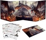 Haxtec DND DM Screen, Master Screen with Inserts Compatible with Dungeons and Dragons Board Game Masters, TTRPG Accessories DND Gifts for DM Dungeons Masters, DND Starter Set