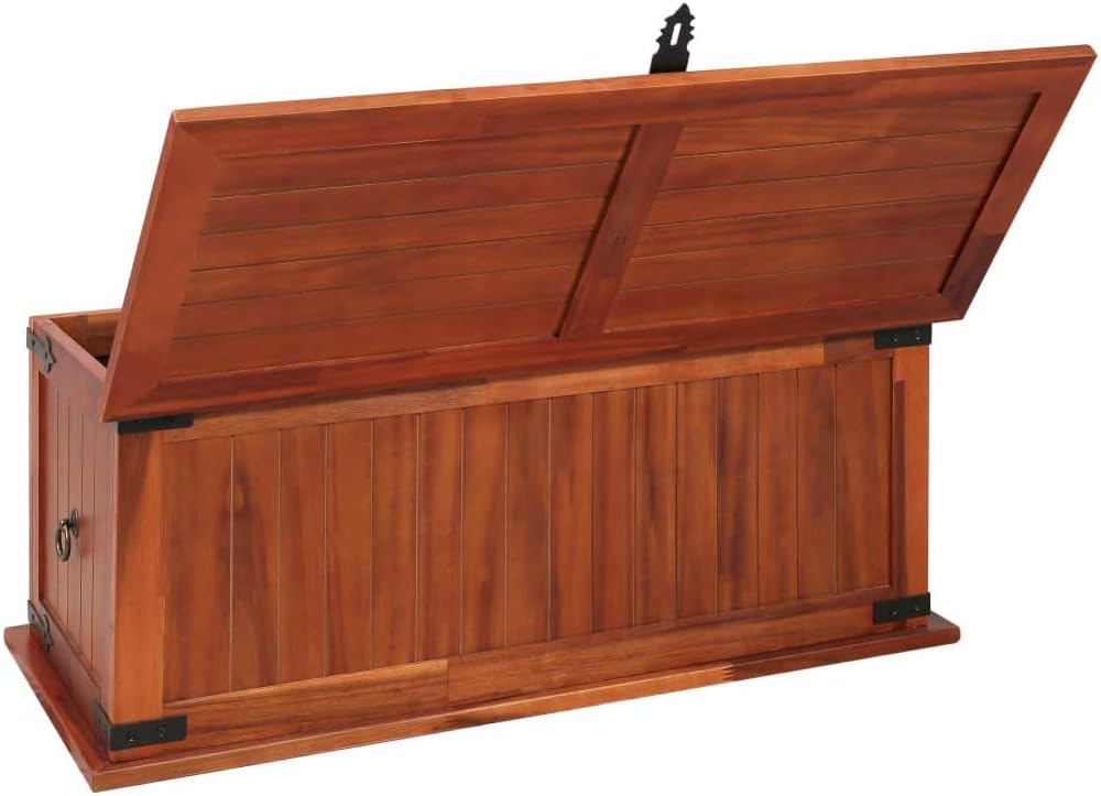 Canditree Vintage Storage Trunk Solid Acacia Wood, Storage Chest, Organizer Box for Clothes, Toys (35.4"x17.7"x15.7") : Home & Kitchen