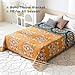 Boho Throw Blanket for Bed 100% Cotton Soft Lightweight Quilt Floral Embroidery Home Decor Breathable Bed Blanket,60