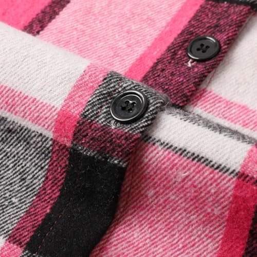 Abrigo largo de forro polar a cuadros ropa exterior informal cómoda 7