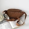 Bauchtasche Cord Damen Umhängetasche Cord mit Schultergurt Einstellbar Modische Cords Hüfttasche Freizeit Sport Hüfttaschen Braun Crossbody Bag für Damen, Herren #4