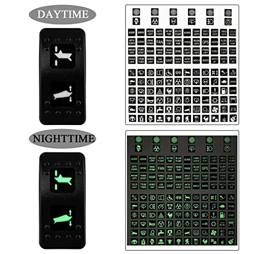 Image of Waterproof Marine Rocker Switch Green Led Light 7 PIN DPDT Toggle Switch for Car Boat Yacht RV Camper 12V /20A 24V /10A