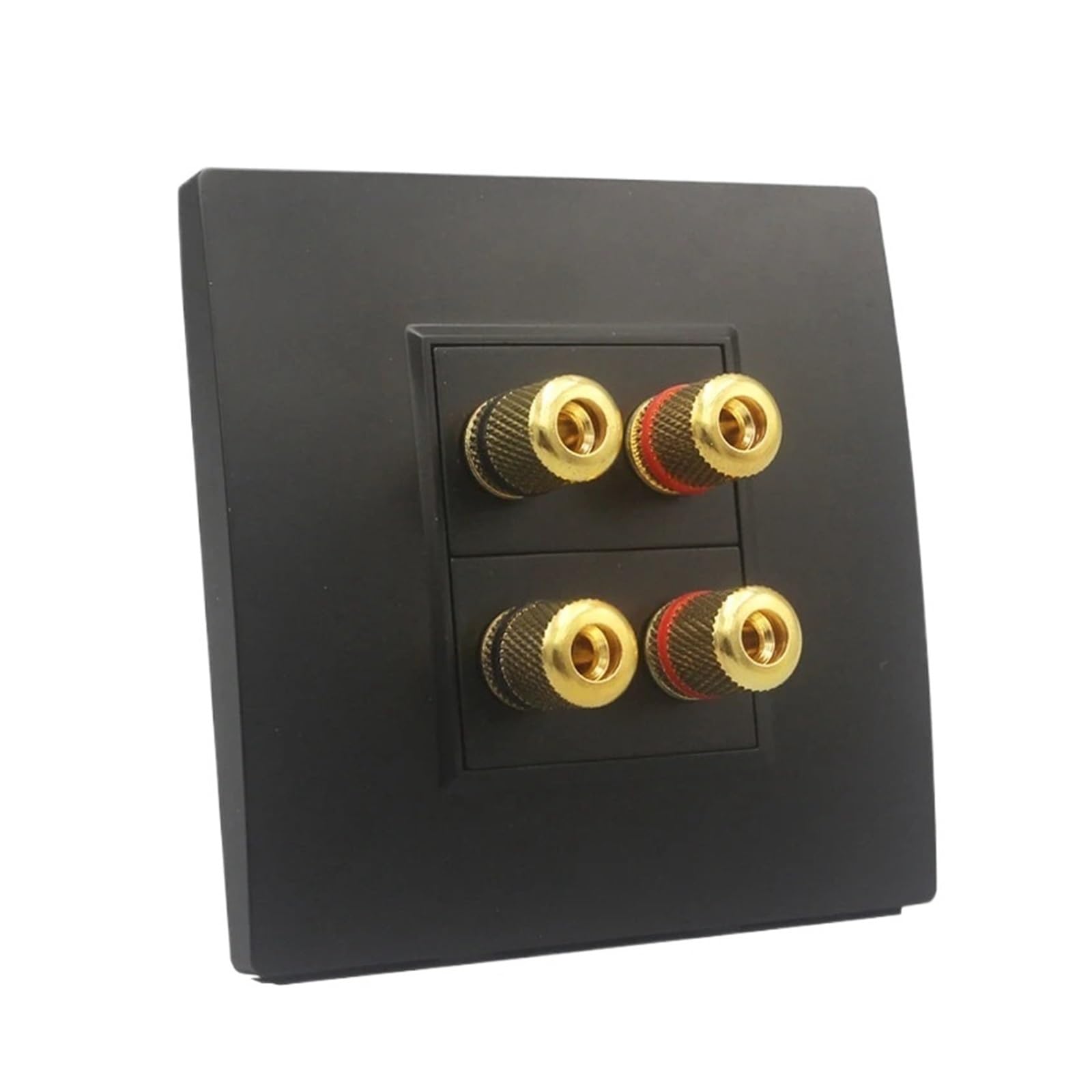 Ciemny panel głośnika audio do montażu na ścianie 2-portowy panel 4 złącza czarne gniazdo audio