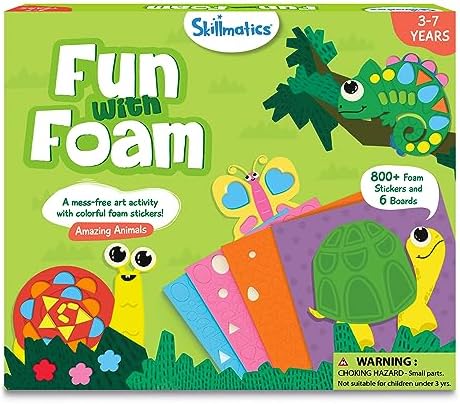 Skillmatics Foam Sticker Art Activity – Animals, Mess-Free Fun for Kids